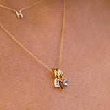 Collar personalizado con dije de piedra de nacimiento