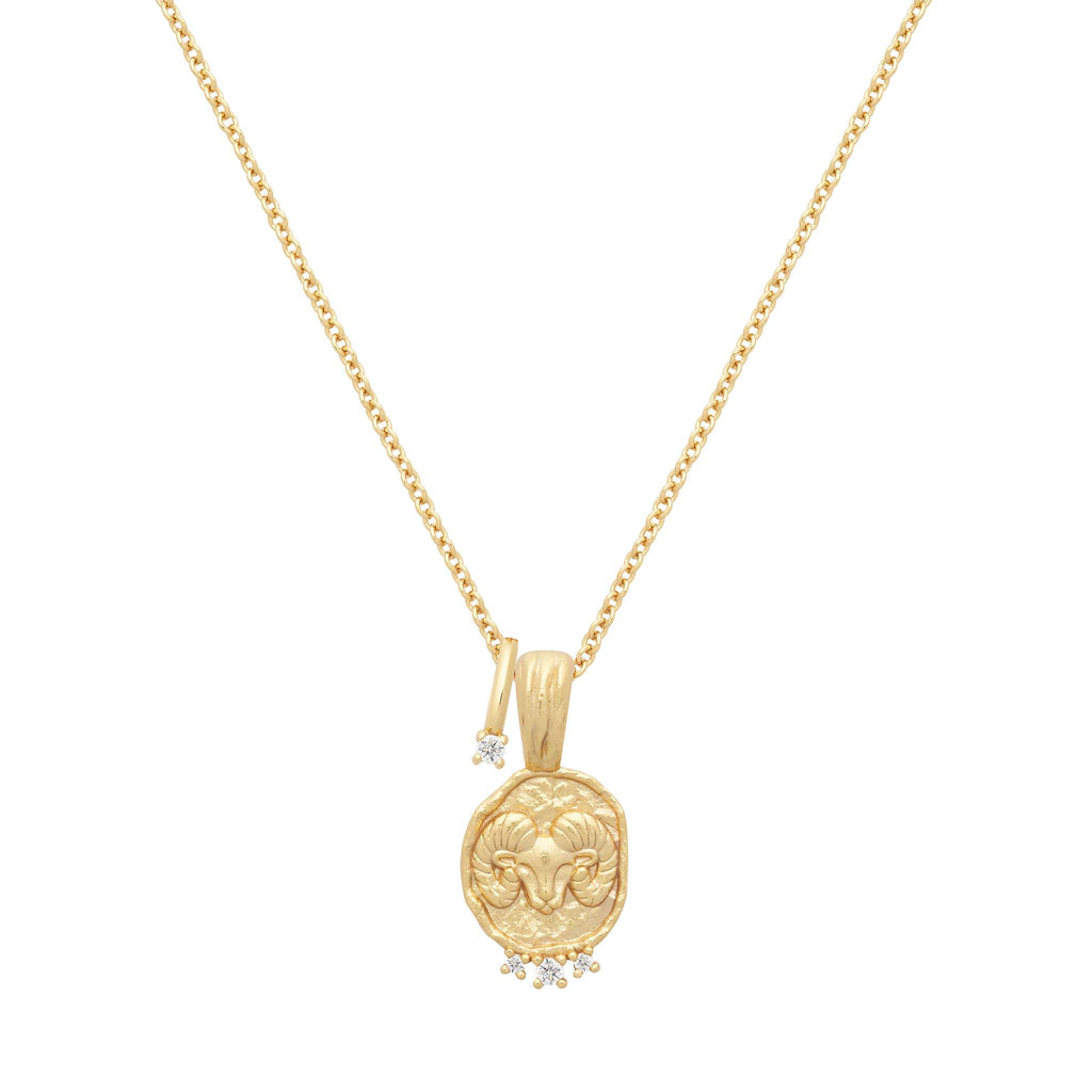Aries Star Sign Gold Necklace