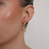 Cross Charm Bar Hoops