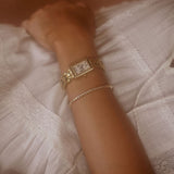 Pulsera de tenis con bisel vintage