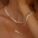 Pulsera de tenis con bisel vintage