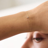 Pulsera de moissanita con inicial pavé | Oro macizo de 9 k