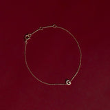 Pulsera de moissanita con inicial pavé | Oro macizo de 9 k