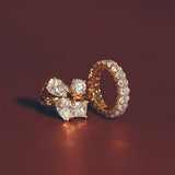 Anillo de moissanita con corona ovalada | Oro macizo de 14 k