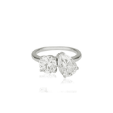 Anillo de moissanita Toi Et Moi | Platino