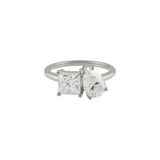 Princess Pear Cut Toi Et Moi Moissanite Ring | 14k Solid Gold