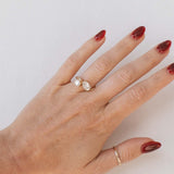 Curve Toi Et Moi Moissanite Ring | 14k Solid Gold