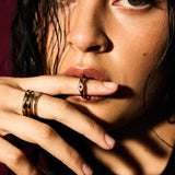 Stacked evil eye rings