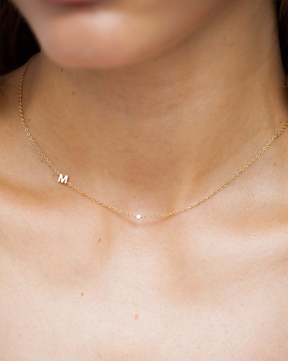 9K Solid Gold Petite Initial Necklace – Mint Kiss