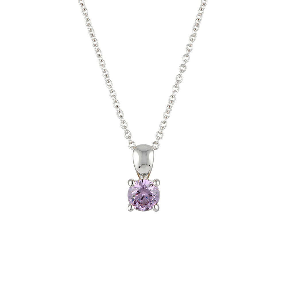 February Birthstone Necklace - Sterling Silver