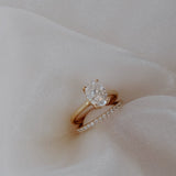 Anillo de moissanita ovalada | Oro macizo de 14 k