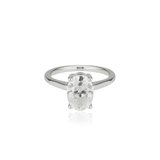 Anillo de moissanita ovalada | Oro macizo de 14 k