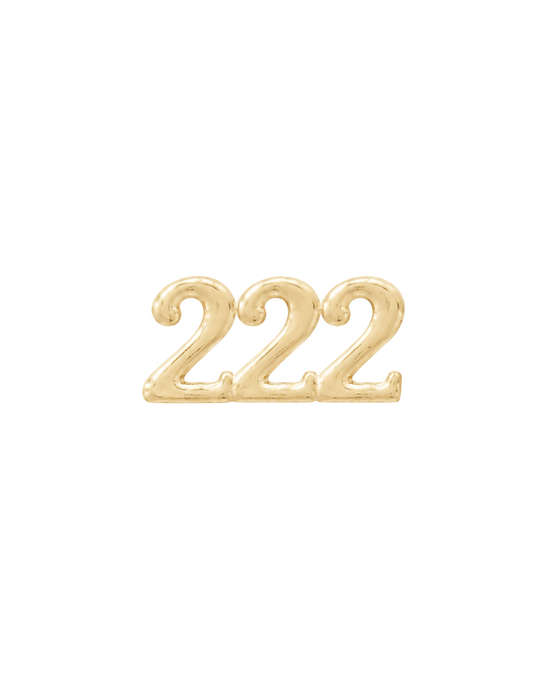 Angel Number Bead 222 in 9k solid gold