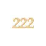 Angel Number Bead 222 in 9k solid gold