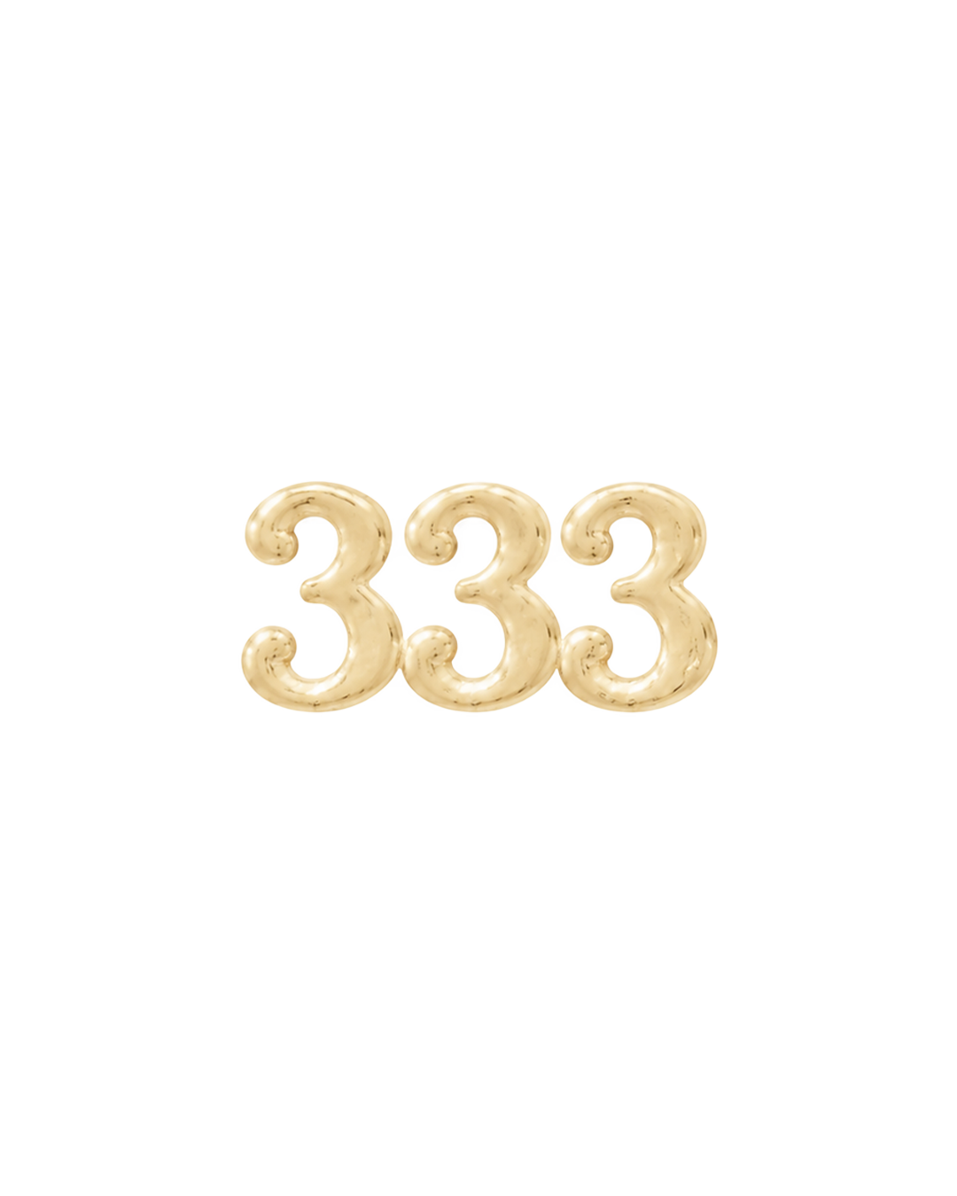 Angel Number Bead 333 in 9k solid gold