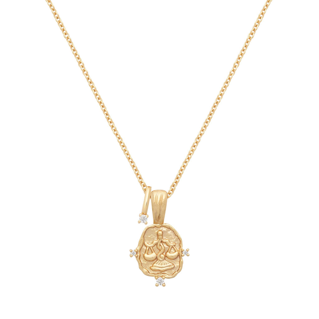 Libra Star Sign Gold Necklace