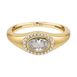 April Birthstone Signet Ring