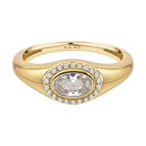 April Birthstone Signet Ring
