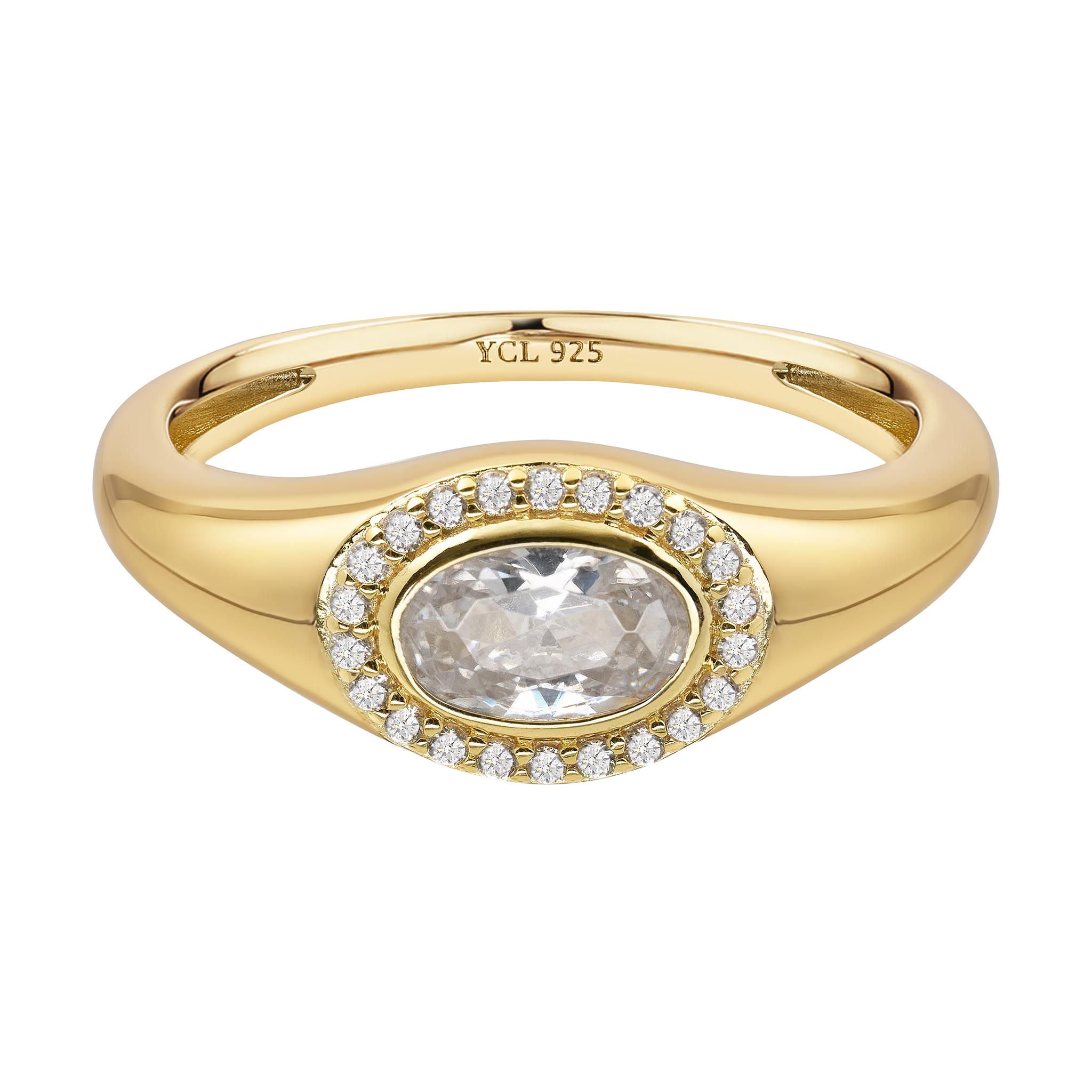 April Birthstone Signet Ring