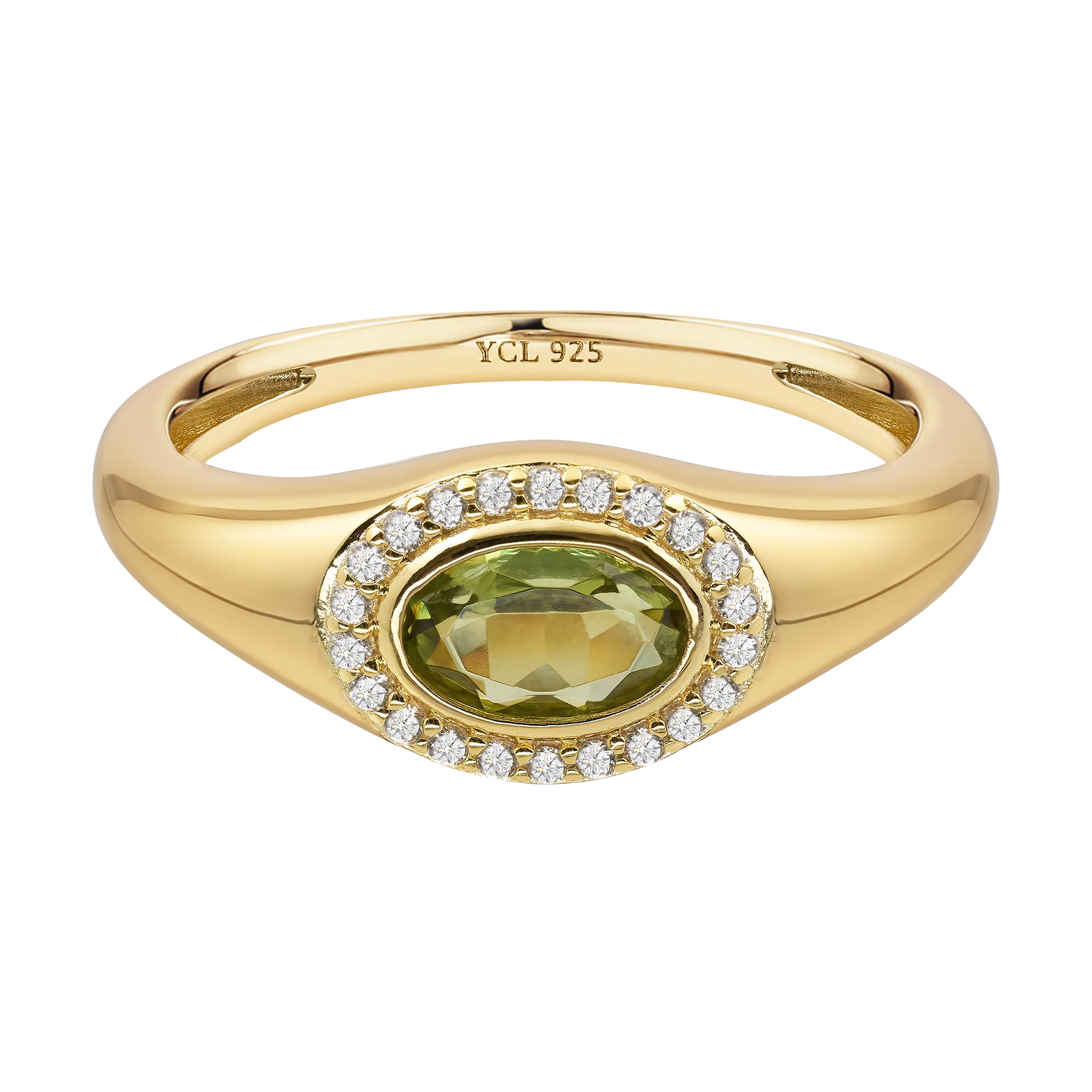 August Birthstone Signet Ring