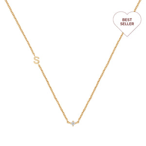 Petite Initial Necklace | 9k Solid Gold