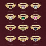 Birthstone Signet Rings by month, January to December