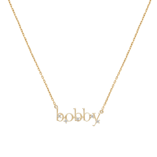 Serif Nameplate Necklace | 9K Solid Gold