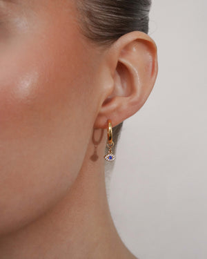 Evil Eye Charm Bar Hoops