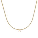 Solid Gold Curb Initial Necklace