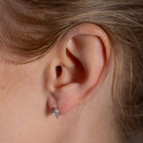Sterling Silver Marquise Claw Stud Earring