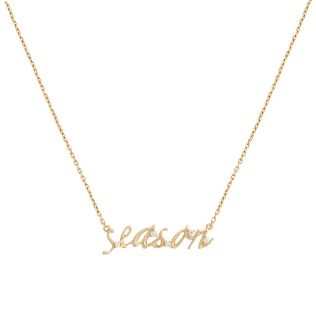 Cursive Nameplate Necklace | 9K Solid Gold