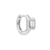 Sterling Silver Emerald Bezel Hoop