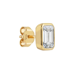 Emerald Bezel Stud Earring