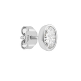 Sterling Silver Oval Bezel Stud Earring