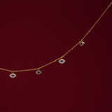 Pavé Evil Eye Charm Necklace | Blue
