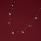 Pavé Evil Eye Charm Necklace | Blue