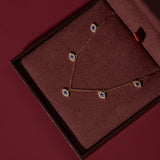 Pavé Evil Eye Charm Necklace | Blue