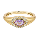 February Birthstone Signet Ring