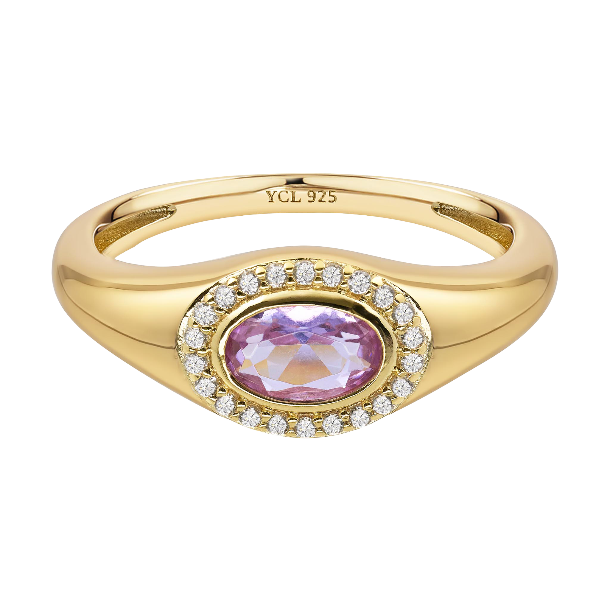 February Birthstone Signet Ring