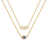 Pave Evil Eye Necklace & 11:11 Necklace