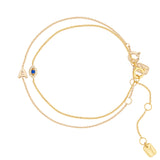 Pave Evil Eye Bracelet & Bubble Initial Bracelet