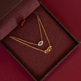 Pave Evil Eye Necklace & 11:11 Necklace