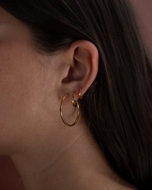 10mm Sleeper Hoops | 9k Solid Gold