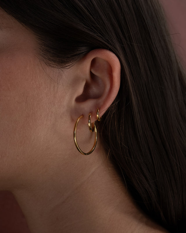 10mm Sleeper Hoops | 9k Solid Gold