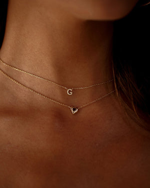 Pavé Initial Necklace | 9k Solid Gold