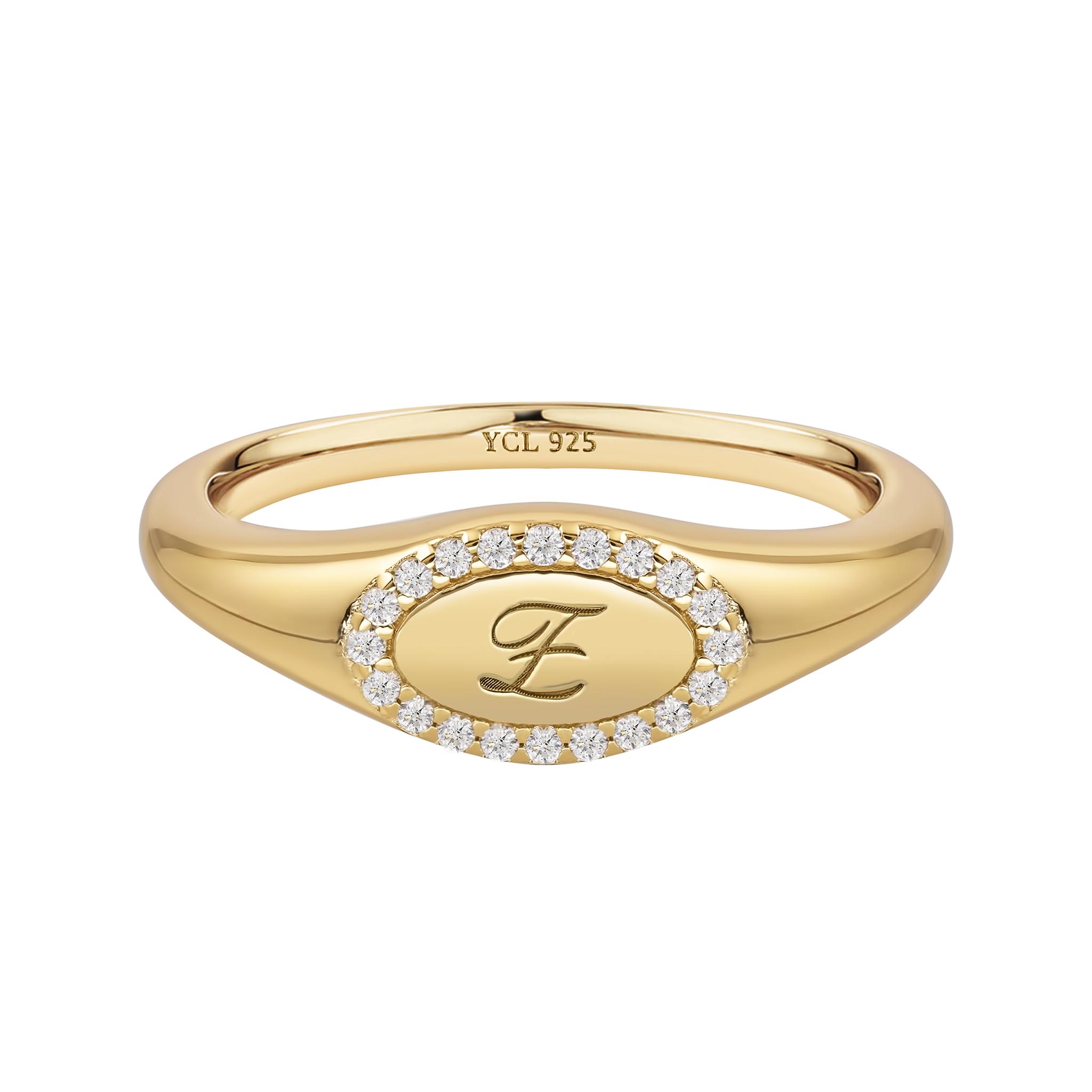 CTHY RING [BASIC / PINKY]　19号 Petite Initial Pinky Signet Ring in 14k Gold Vermeil – YCL
