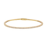 2mm Diamond Tennis Bangle 14K Yellow Gold