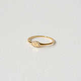 9k Solid Gold Pinky Lab-Grown Diamond Initial Signet Ring