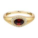 January Birthstone Signet Ring