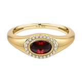 January Birthstone Signet Ring
